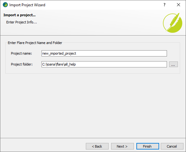 Import Projet Wizard