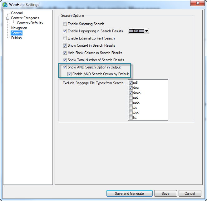 Webhelp Settings - Enable AND Search by default