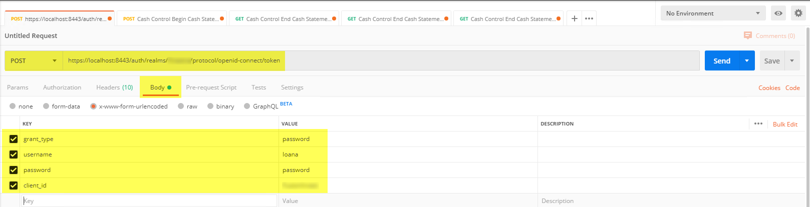 how to set up the body of the requests