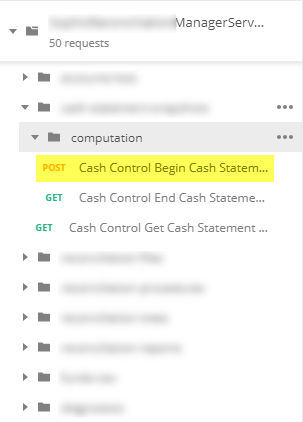 expanded collection with cash control begin cash statement highlighted