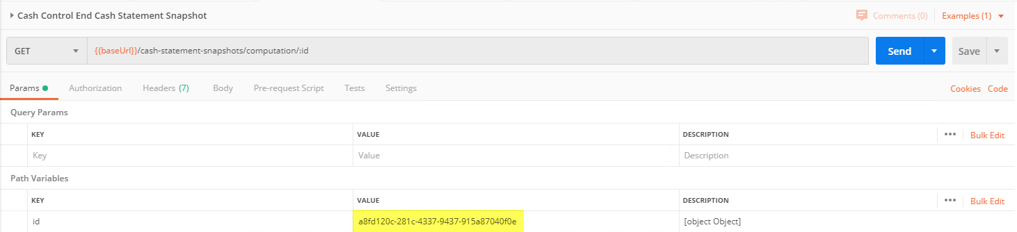 paste the id as a variable