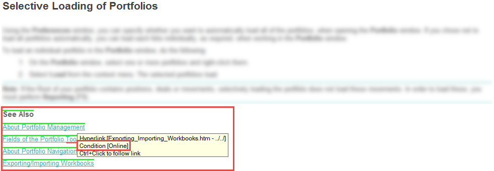 Topic with links tagged for online output